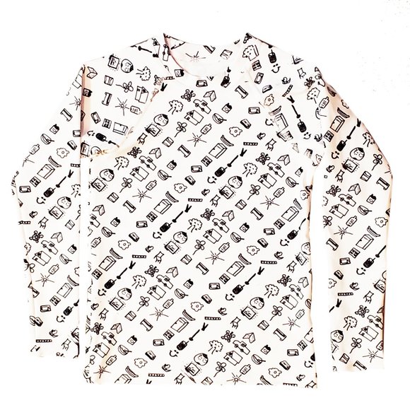 Doodles Kids Long Sleeve Rash Guard Shirt - Picture 3 of 10